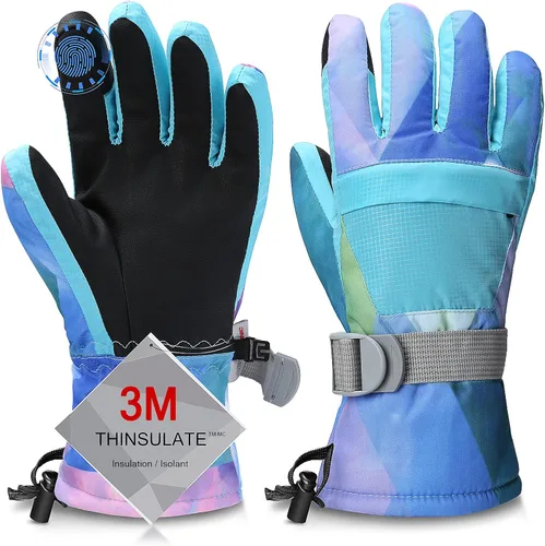 Guantes de esquí, guantes de nieve impermeables y transpirables más cálidos para clima frío, se adaptan tanto a hombres como a mujeres, para padres