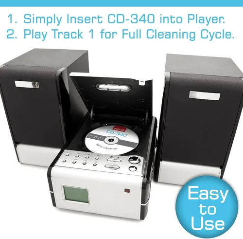 Miniatura 3 de Maxell Limpiador de lentes láser Pro 190048 CD-340 - Reproductor de CD y estación de juegos compacto limpiador de discos compactos - Cepillos