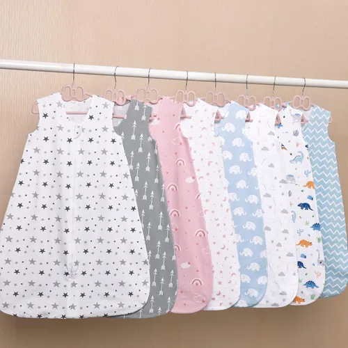 Miniatura 7 de david's kids Saco de dormir 100% algodón orgánico para bebé de 6 a 12 meses, mantas suaves para bebé con cremallera de 2 vías, paquete de 2 cómodos