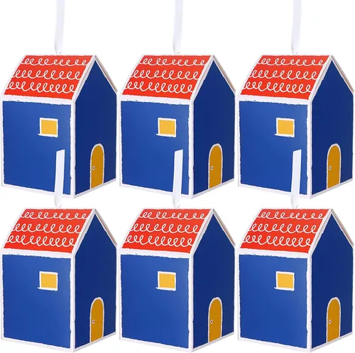 Miniatura 3 de Haomian 20 cajas de regalo con forma de casa, cajas de casa para golosinas, soportes para dulces para postres, soportes de galletas elegantes