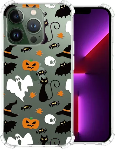 Miniatura 31 de Funda transparente de Halloween para Google 6a, con patrón de fantasma, funda protectora de TPU suave, delgada, a prueba de golpes, para niños