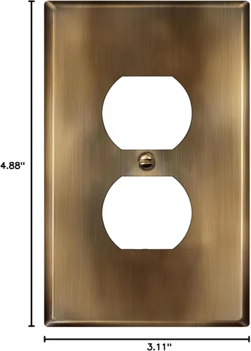 Miniatura 8 de LIDER Placa de pared de metal para receptáculo dúplex, cubierta de salida de acero inoxidable, resistente a la corrosión, tamaño mediano de 1