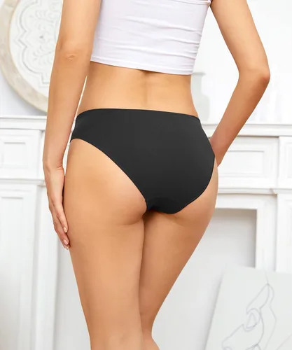 Miniatura 3 de ELACUCOS Ropa interior de bikini para mujer, bragas atrevidas, suaves, invisibles, sin costuras, paquete de 5