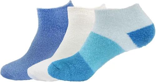 Miniatura 21 de BambooMN Calcetines de spa de nailon mullidos con infusión de aloe para mujer, talla 4-8, aguamarina, 3 pares