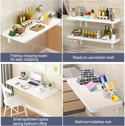 Miniatura 5 de Mesa plegable para lavandería, mesa plegable, mesa plegable montada en la pared, mesa de cocina plegable, estación plegable de lavandería, mesa