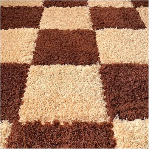 Miniatura 14 de Tapete de espuma de felpa gruesa que se entrelaza, 24 piezas de 12 x 12 pulgadas, tapete cuadrado esponjoso de espuma de rompecabezas con bordes