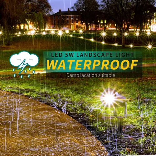 Miniatura 5 de Luces LED de paisaje, 5 W 120 V CA para caminos al aire libre, jardín patio, luz de inundación impermeable IP65, foco al aire libre con estaca