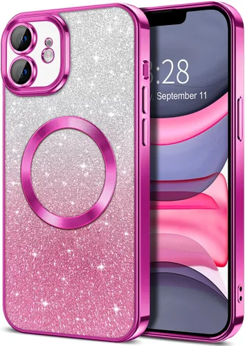 Miniatura 76 de Hython Funda para iPhone 13 Pro transparente con purpurina magnética [compatible con MagSafe] Protector completo de lente de cámara delgado