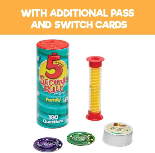Miniatura 4 de 5 Second Rule Family Edition (Mini Tube) - Juego de cartas de preguntas simples para diversión familiar, fiesta, niños, viajes, noche
