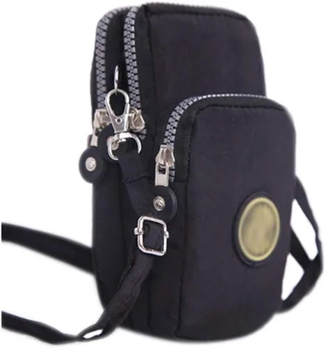 Miniatura 5 de ZGMYC Bolsa de 3 capas para teléfono celular, bolso de pulsera impermeable deportivo para el hombro, cartera
