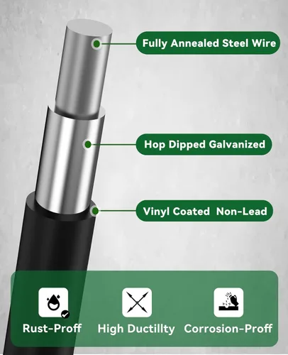Miniatura 5 de GoldPeak Black Hardware Cloth Malla de 1 pulgada 36'' x 50' calibre 17, rollo de malla de alambre de pollo con revestimiento de vinilo, cercado