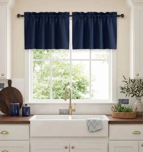 Miniatura 29 de NICETOWN Cenefas de Ventana Opacas con Aislamiento Térmico para Guardería - Paneles de Cortina con Bolsillo para Barra de Decoración del Hogar