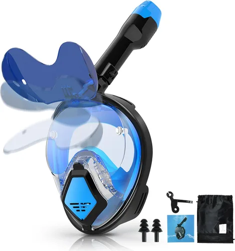 Miniatura 9 de Devilfish Full Face Snorkel Mask Adults, Dry Top System Snorkeling Set with Foldable Sunglasses, 180 Degree Panoramic View Snorkel Gear, Scuba