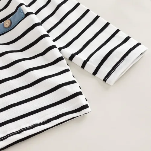 Miniatura 81 de Conjunto de 2 piezas de sudadera de manga larga con cuello redondo y pantalones casuales para bebés y niños pequeños