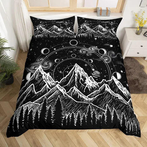 Miniatura 25 de Funda de edredón con estampado de extraterrestre, juego de ropa de cama de nave espacial para niños y niñas, decoración de habitación