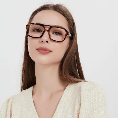 Miniatura 2 de Lentes de lectura estilo aviador para mujeres y hombres, paquete de 3 unidades, bloqueo de luz azul, PC, material reciclado, retro, LHJ209