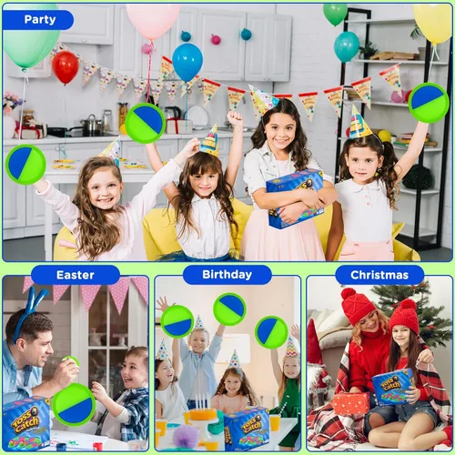 Miniatura 5 de Ayeboovi Juego de pelota para lanzar y atrapar, juguetes para la piscina y playa al aire libre, juegos para niños, 6 palas, 3 bolas, piscina, playa