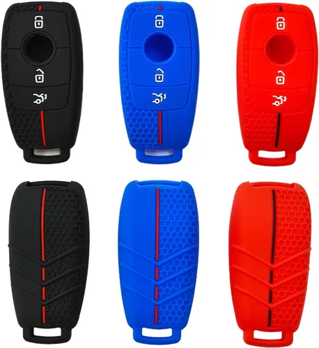 Miniatura 2 de Funda de silicona para llavero para Mercedes-Benz A C Clase E E200L E300L E320 Vision Van M GL R CLK (negro)