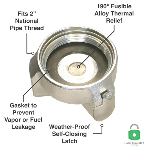 Miniatura 6 de La tapa de bloqueo sin ventilación Flow Security Systems para aceite de calefacción, refrigeradores, transferencia y tanques de combustible