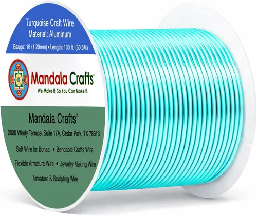 Miniatura 294 de Mandala Crafts - Alambre de aluminio anodizado de 8 calibre para hacer joyas - 9.75 m de alambre flexible negro colorido - Flexible para bonsái