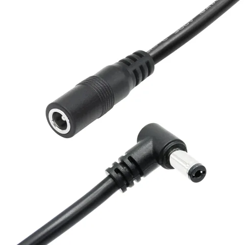 Miniatura 2 de Cable de extensión de alimentación de 9 pies - 0.217 in x 0.083 in, 18AWG, ángulo recto de 90 grados DC 5521 macho a hembra, cable de alimentación