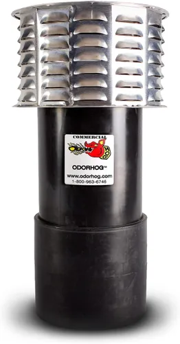 Miniatura 6 de OdorHog Filtro de tubería de ventilación con tapa de metal de 1.5 pulgadas, ABS negro, elimina problemas de olor al aire libre y alcantarillado