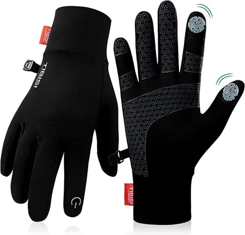 Tmani Guantes de invierno para mujeres y hombres guantes térmicos para correr con forro fino para pantalla táctil guantes ligeros para caminar
