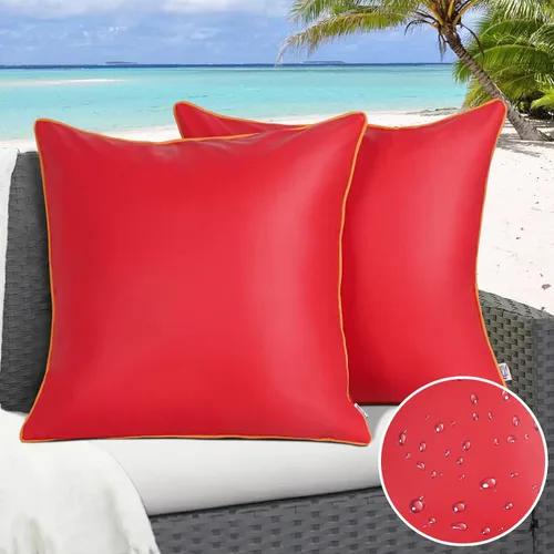Miniatura 26 de Paquete de 2 fundas de almohada para exteriores de 12 x 20 pulgadas, resistente al agua, de piel de silicona, resistente a los rayos UV, resistente