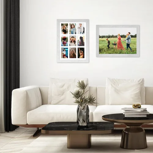Miniatura 436 de Marcos de Fotos Collage de 13.5X15.5 con 7 Aberturas para Fotos de 4X6, Marco de Fotos Múltiples con Paspartú para Decoración de Pared, Grano