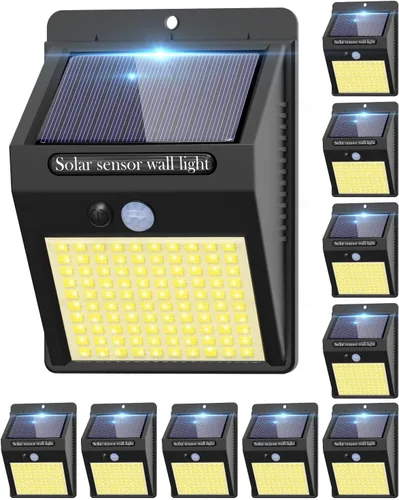 Miniatura 11 de 2 paquetes de luces solares para exteriores con sensor de movimiento - 3 modos/100 LED, luces solares de seguridad inalámbricas, resistentes al agua
