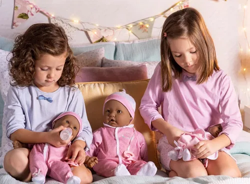 Miniatura 2 de La Baby Muñeca afroamericana de cuerpo suave pequeño de 11 pulgadas JC Toys - La Baby Lavable Traje floral rosa extraíble con sombrero