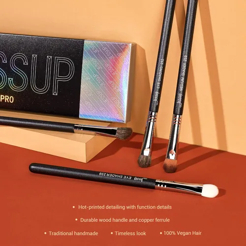 Miniatura 7 de Jessup Juego de brochas de sombra de ojos, 12 piezas, juego de brochas de maquillaje de ojos profesional prémium sintéticas, mezcla de sombra