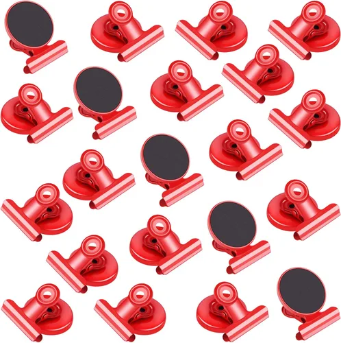 Miniatura 22 de VNDUEEY Paquete de 20 imanes para nevera, clips magnéticos fuertes resistentes, clips magnéticos para pizarra blanca, imanes para nevera, taquilla