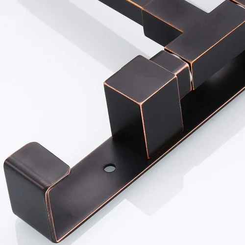 Miniatura 3 de ELLO&ALLO Toallero giratorio de bronce aceitado para baño, barras de toalla montadas en la pared con gancho de 3 brazos