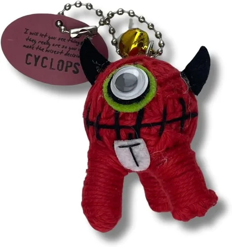 Miniatura 2 de Watchover Voodoo Llavero de cíclope de 3 pulgadas, regalo hecho a mano para traer buena suerte y positividad dondequiera que vayas