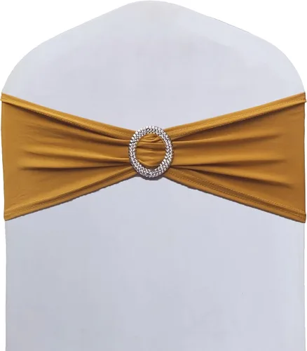 Miniatura 12 de 50 lazos elásticos para silla, bandas elásticas para silla con hebilla deslizante, lazos para bodas, hoteles, banquetes, fiestas de cumpleaños