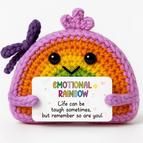 Miniatura 7 de Regalo de agradecimiento – Muñeca arcoíris de ganchillo con tarjeta "Make the Difference" – Decoración de agradecimiento para profesores, compañeros