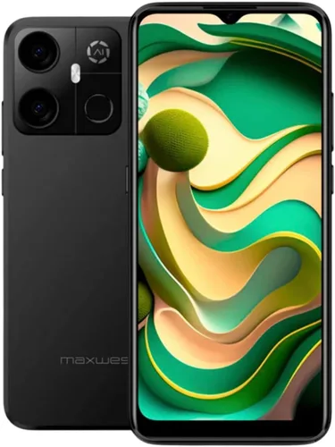 Maxwest Gravity G64 Smartphone, pantalla HD+ de 6.57 pulgadas, cámara AI de 16 MP - 64 GB de almacenamiento - 8 GB de RAM, desbloqueo facial, negro,