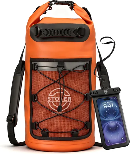 Miniatura 21 de STOVER 5/10/25/30/40/55L Waterproof Dry Bag- Roll-Top Backpack w/Phone Case- Kayaking, Hiking, Camping, Boating- Men/Women 10L morado