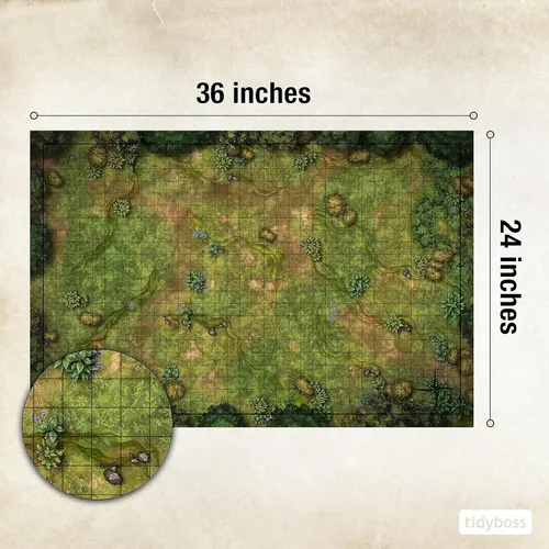 Miniatura 3 de Tidyboss DND - Paquete de expansión 3 alfombrillas de cuadrícula de juego de doble cara de 24 x 36 6 terrenos con lava, mar, bosque, cueva