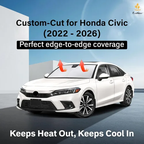 Miniatura 2 de EcoNour Parasol para parabrisas compatible con Honda Civic 11ª generación 2022-2024 2025 2026, incluyendo LX, Sport, EX, Touring y Si, protector