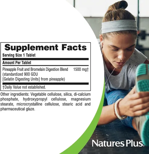 Miniatura 5 de NaturesPlus Ultra Bromelina - 60 tabletas - 1500 mg de bromelina de piña - proporciona apoyo articular y promueve la salud digestiva - 60 porciones