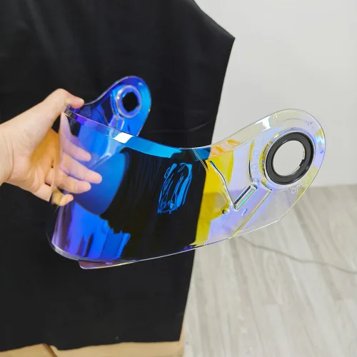 Miniatura 2 de FF370 - Protector solar para LS2 FF394, FF325, fácil visera, resistente al viento, para casco de moto (azul transparente, para noche de día)