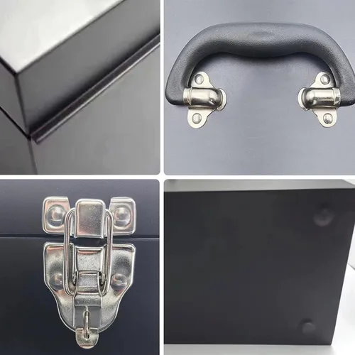Miniatura 4 de Caja de herramientas de metal portátil de 16", caja de herramientas grande de calibre 18, caja de aparejos de pesca, organizador de cajón de caja