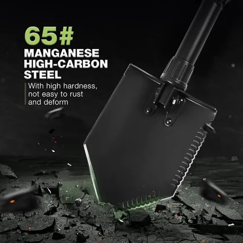 Miniatura 4 de REDCAMP Pala Plegable de Supervivencia para Camping de 23" con Funda, Pala Táctica de Acero al Manganeso de Servicio Pesado con Mango de Tres