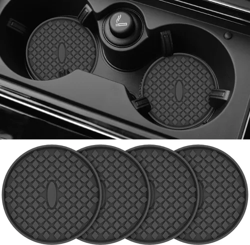 ME.FAN Posavasos para Coche [Paquete de 4] Posavasos de Silicona para Coche/Tapetes para Tazas, Accesorios para Interior de Coche Antideslizantes