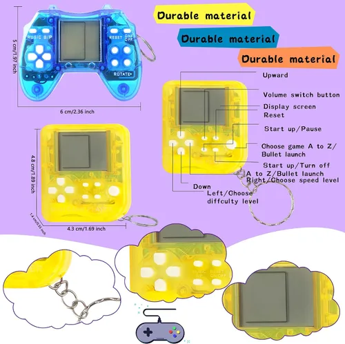 Miniatura 2 de Paquete de 24 llaveros de videojuegos, recuerdos de fiesta de videojuegos, mini multicolores, llavero a granel para niños, suministros de fiesta