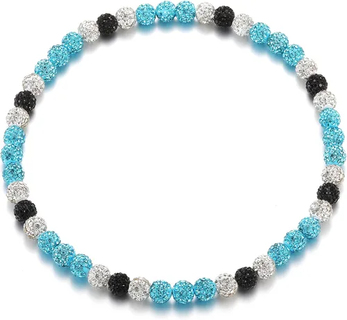 Miniatura 16 de SKQIR Collar de Cuentas de Béisbol para Hombres Bling Accesorios de Goteo de Béisbol con Diamantes de Imitación Brillantes para Hombres Colección