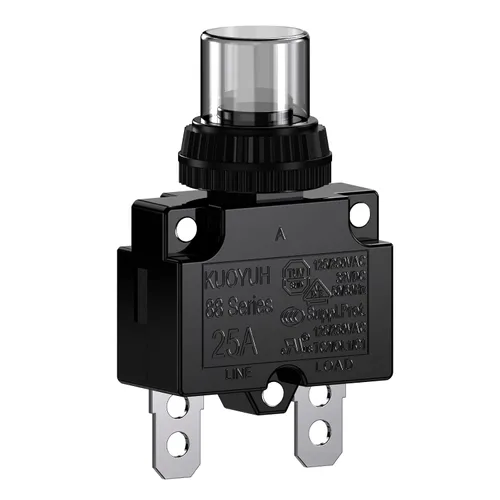 Miniatura 12 de Disyuntores de 3 Amperios Protector de Interruptor de Sobrecarga Térmica Serie 88 Restablecimiento Manual con Botón Pulsador con Terminales