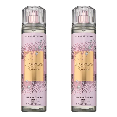 Bath and Body Works CHAMPAGNE TOAST - Bruma de fragancia fina – NUEVOS LOOKS 2022 – Paquete de 2 unidades (8.0 fl oz de tamaño completo)